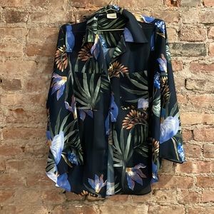 Zulu & Zephyr Oversize Buttondown Sheer Top